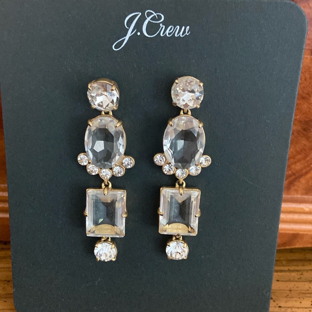 Jcrew mixed gem drop earrings